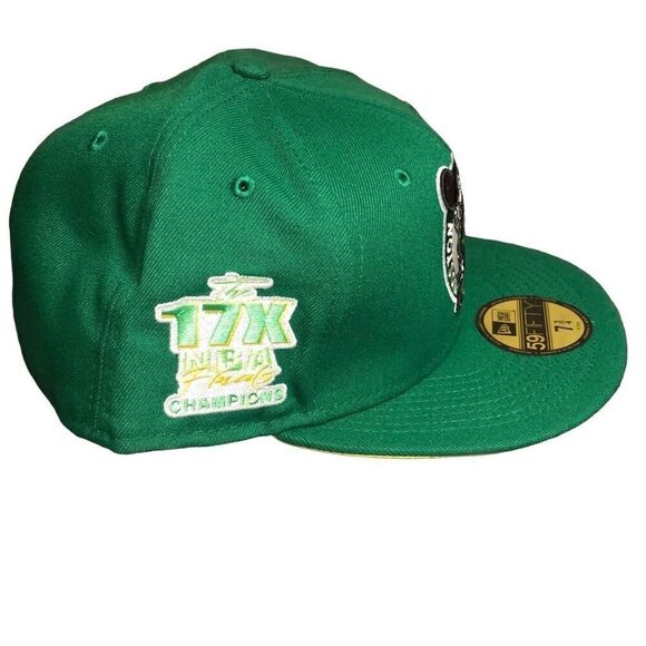 New Era Boston Celtics Pop Citrus Fitted Hat Cap Size 7 3/4 - Picture 2 of 5